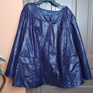 Susan Graver Women's 3X Purple Blazer Jacket